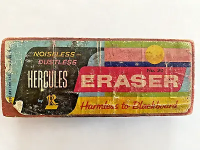 VINTAGE Hercules Blackboard Eraser Noiseless Dustless No.20 Rose Art USA GOOD • $5