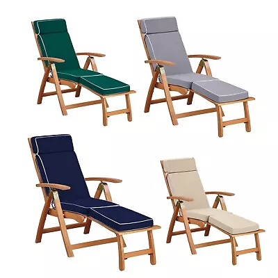 Gardenista Replacement Sun Lounger Cushion Garden Steamer Chair Recliner Pad • £49.97