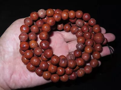 Nepal Tibet Buddhist 12mm 108 Phoenix-Eyed Bodhi Seed Mala Prayer Beads (e15) • $130.50