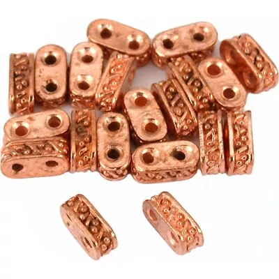 2 Hole Spacer Bali Beads Copper Plated 9mm Approx 20 • $8.07