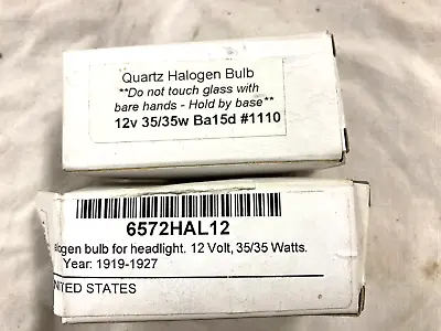 $40 • Buy Pair 35 Watt Halogen Headlight Bulbs For Model A T Ford Antique Auto 12 Volts