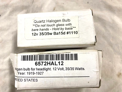 $40 • Buy Pair 35 Watt Halogen Headlight Bulbs For Model A T Ford Antique Auto 12 Volts
