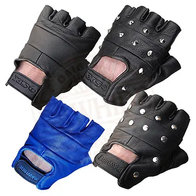 £4.50 • Buy Unisex Leather Fingerless Gloves Biker Driving Cycling Gym Tactical & Wheelchair