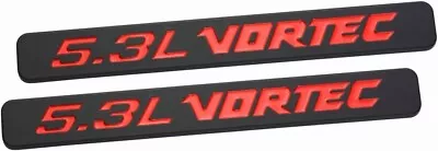 2pcs 5.3l Vortec Hood Emblems Engine 3D Badge For Silverado Z71  Black Red • $14.41