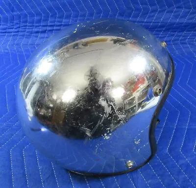 Vintage Aim H301 Chrome Motorcycle Helmet Chopper Harley Shovelhead Panhead • $150