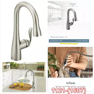 Moen Arbor One-Handle Pulldown Bar Faucet Reflex Kitchen Sink Faucet 5995SRS • $186.31