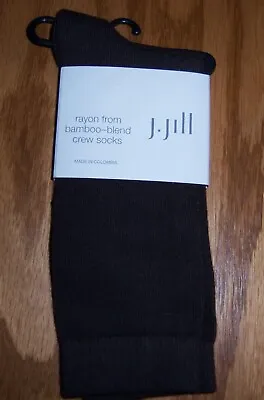 J JILL Brown Rayon Bamboo-Blend Crew Or Trouser Socks Fits Shoe Size 5-10.5 NEE • $12