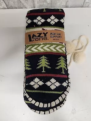 Muk Luk Lazy One Bear Fair Isle Slippers One Size 7-10 • $15.29