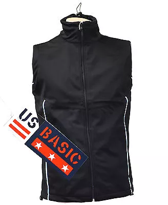 £10.99 • Buy US Basic Cromwell Ladies Soft Shell Body Warmer Gilet Black  Reflective Strips