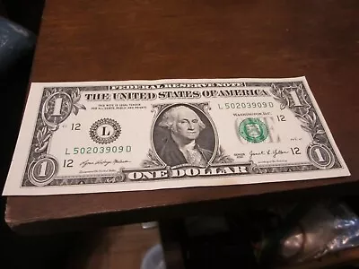 Error 2021 SF US $1 Bill Misaligned Obverse Bill Money Currency L50203909D • $5