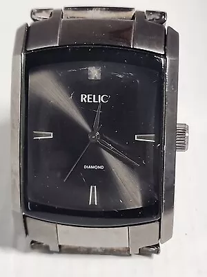 Relic Mens ZR77200 Black Stainless Steel Quartz Analog Bracelet Watch  (526) • $0.99