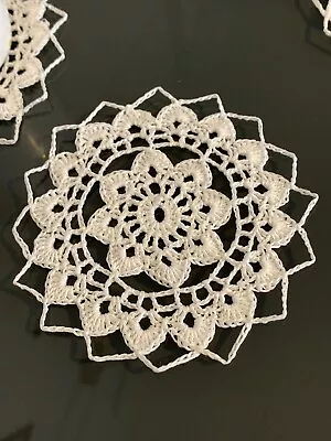 Vintage Hand Crochet Lace  Doilies Table Mats Napkins Handmade  100%cotton • £2.50