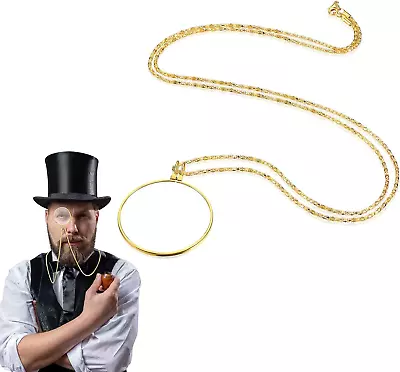 Gentleman's Monocle Magnifying Glass Necklace Pendant Monocle Eyeglass For Old • £11.59