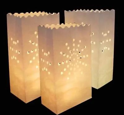 10 Luminary Paper Candle Tea Light Lantern Bags Wedding Party Garden BBQ Xmas • £6.49