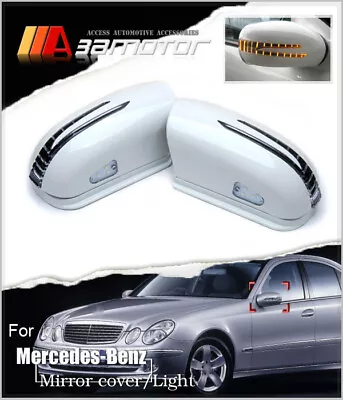 LED WHITE Side Mirror Covers Fits Mercedes 2003-2005 W211 Pre-Facelift E-CLASS • $171