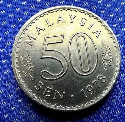 1978 Malaysia 50 Sen Coin UNC   ( IN Scripted Edge )     #M473 • $13.81