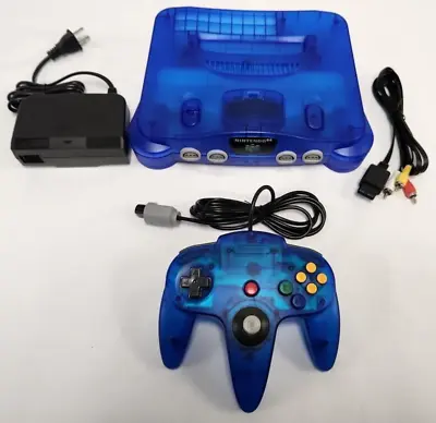 N64 Vintage 90s Funtastic Translucent BLUE Nintendo-64 Gaming Console System A • $189.95