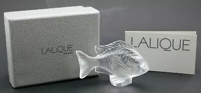 Beautiful LALIQUE Crystal France Clear DAMSEL FISH Art Glass Sculpture BOXED • £179.58