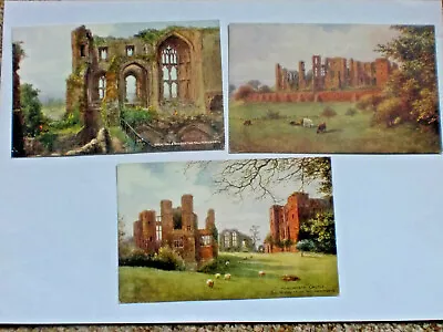 Kenilworth Castle 3 X W W Quatremain Artist Art Signed Postcards • £5.95