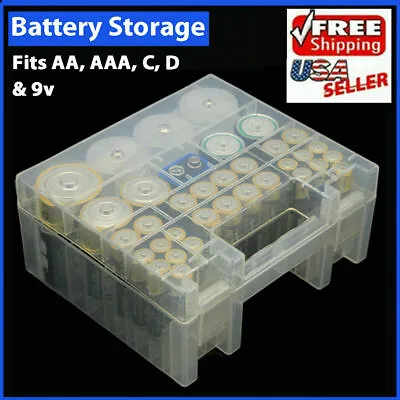 Battery Box Storage Case Holder Organizer Plastic For AA AAA C D 9V Batteries • $8.95