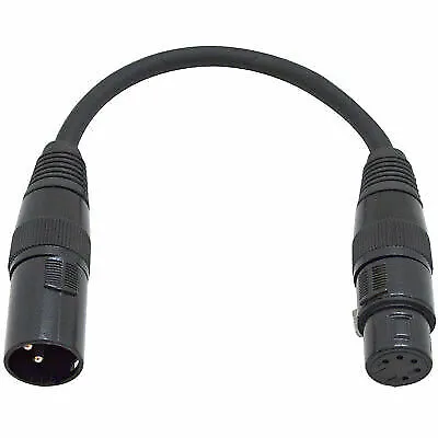 6 Inch 3 Pin XLR Male To 5 Pin XLR Female DMX Turnaround Adapter Cable PA/DJ • $9.99