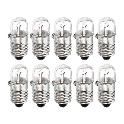 $7.81 • Buy 1Set/10Pcs E10 Screw Base Bulb 12V/5W Miniature Light W Box Warm Yellow