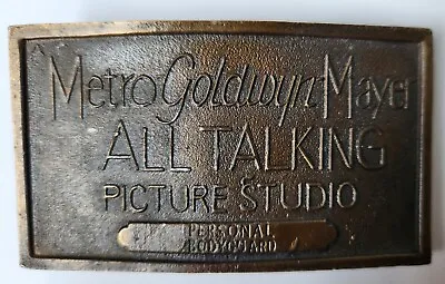 Metro Goldwyn Mayer Belt Buckle All Talking Picture Studio Vintage 1970's Brass • $24.99