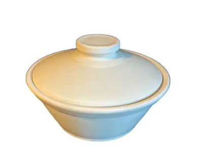 La Solana Ware Vintage Pottery Baking Dish White With Lid 5 Cup Capacity • $25