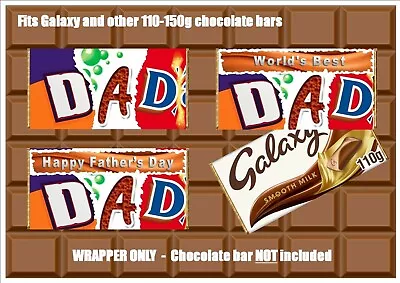 Dad Chocolate Bar Wrapper Novelty Gift Present Fathers Day Birthday • £1.95