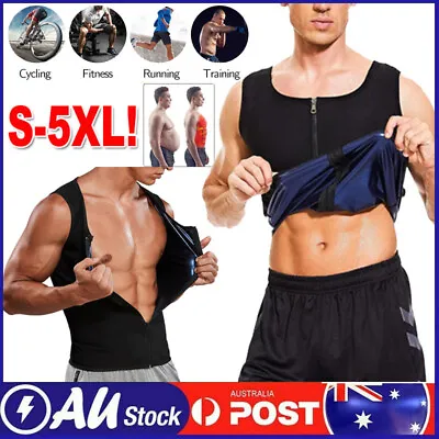 $17.59 • Buy Men Sauna Vest Waist Trainer Weight Loss Heat Trapping Sweat Enhancing Workout