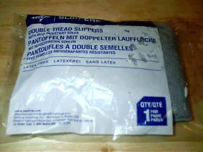 1 Pair Medline Double Thread Slippers Skid Resistand Soles XXL Gray  • $8.99