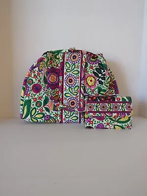 Vera Bradley Eloise- Viva La Vera & Euro Wallet (Discontinued Design) • $34.99