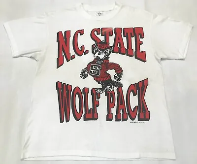 $39.95 • Buy Vintage Delta NCAA NC State Wolfpack NCSU Football T-Shirt White L Tee USA