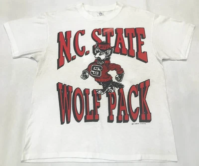 $39.95 • Buy Vintage Delta NCAA NC State Wolfpack NCSU Football T-Shirt White L Tee USA