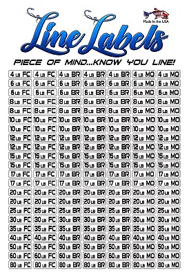 $11.99 • Buy Fishing Line Label System Sticker Decal Pack Fish Lb Mono Braid Fluorocarbon W&B