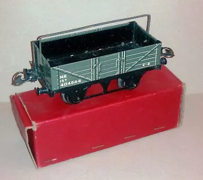 O Gauge Tinplate - Hornby Post-War LNER Open Wagon With Sheet Rail. Grey. Boxed • £9.99