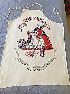 Rare Vintage 50s 60s COCK N BULL Full Bib Novelty Apron EXC • $25