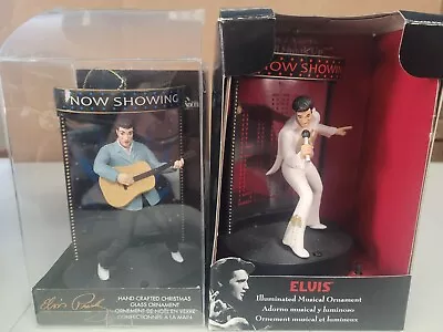 2pc Lot Elvis Presley NOW SHOWING Musical Ornaments In Box Kurt Adler • $29.99