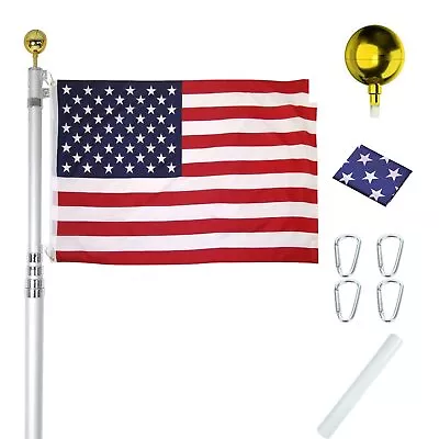 30FT Telescoping Flag Pole KitHeavy Duty Aluminum Telescoping Flagpole KitO... • $120.28