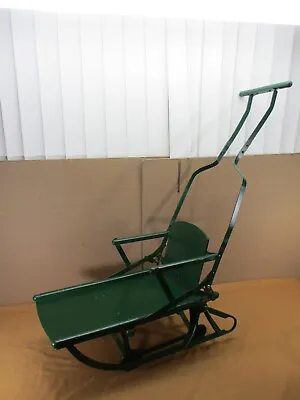 Vintage 1940s-50s SNO-LER Retractable Folding Snow Sled Push Stroller W/ WHEELS • $113.99