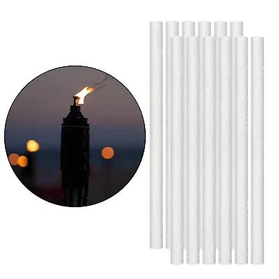 12X Long Life Fiberglass Replacement Wicks For DIY Tiki Torch Oil Lamp Candle • £11.93