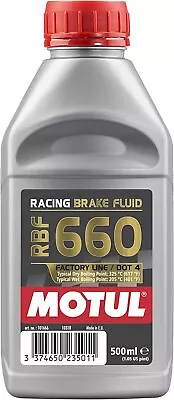 Motul 101667 RBF 660 Dot-4 100 Percent Synthetic Racing Brake Fluid - 500 Ml • $44.99