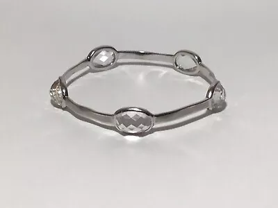 Charles Garnier 925 Sterling Silver Quartz Stone Faceted Bangle Bracelet • $95