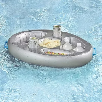 Inflatable Serving/Salad Bar Tray Floating Food Drink Holder For Pool Party • £18.34