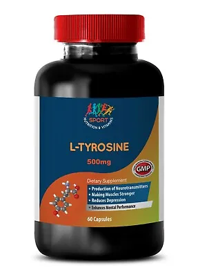 Natural Dopamine Supplement - L-TYROSINE 500MG - Endurance Booster 1 Bottle • $18.92