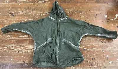 Vintage U.S. Army / Military GREEN Wet Weather Parka Rain Coat Hooded Zip Jacket • $29.96