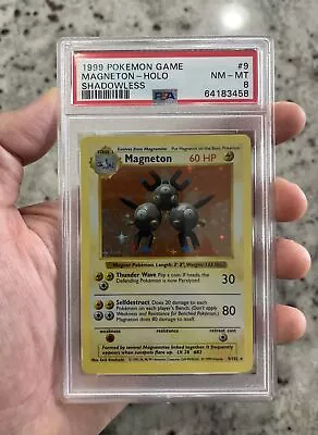 PSA8 Shadowless Magneton Holo Base Set Pokemon Card 9/102 WOTC 1999 • $102.99