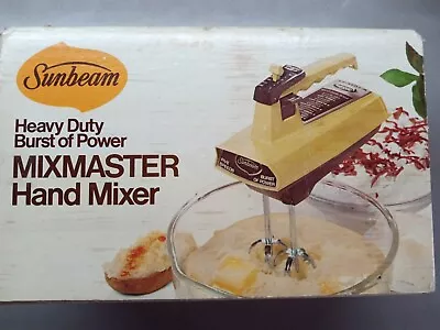 Vintage 1974 Sunbeam Mixmaster 5-Speed Hand Held Mixer W/ Beaters - WORKING • $19.99