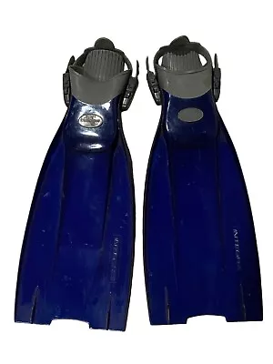 Dacor Integra Swim Snorkeling Fins Adjustable Open Heel Blue / Gray Size L • $26