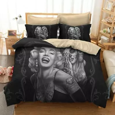 3D Marilyn Monroe NAO35535 Bed Pillowcases Quilt Duvet Cover Set Queen King Fay • $62.98